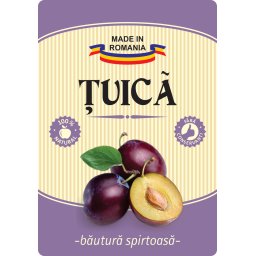 Etichete sticle personalizate, Tuica, 100x70 mm, Fabricat in Romania, 1000 buc rola