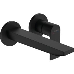 Baterie lavoar perete Hansgrohe Rebris E pipa 200mm negru mat