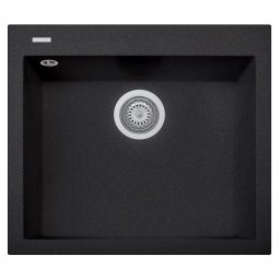 Chiuveta bucatarie granit CookingAid Cube ON6010 Neagra Black Metal quartz + accesorii montaj