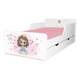 Pat copii Printesa Lilly 2-12 ani cu sertar