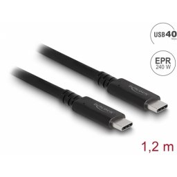 Cablu USB 4 type C PD 3.1 certificat USB-IF/ Etron E-Marker T-T 240W 1.2m, Delock 80009