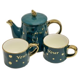Set Tea For Two HAPPY DAY, Ceainic si 2 cesti portelan, 500 ml