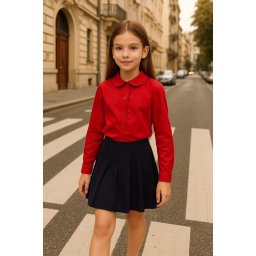 Camasa scoala fete Ella rosu