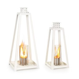 Blumfeldt Fiamme Triangolo, felinare etanol, set 2 piese, arzator din otel inoxidabil, 0,3 litri, timp de ardere 4 ore (GDW38-FiaCilindro-WH)