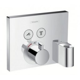 Baterie termostatata incastrata cu suport dus integrat Hansgrohe gama ShowerSelect, crom