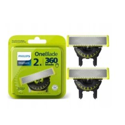 Rezerva OneBlade 360 QP420/50, otel inoxidabil, umed si uscat, kit 2 lame,compatibil orice model Philips OneBlade si OneBladePro, Verde