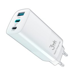 Incarcator Retea USB 3MK HyperCharger, GaN, Quick Charge, 65W, 1 X USB - 2 x USB Type-C, Alb