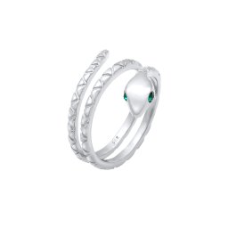 ELLI Inele 'Pinky' verde / argintiu