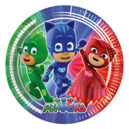 Set 8 farfurii carton Eroi in pijama Pj Mask 20 cm