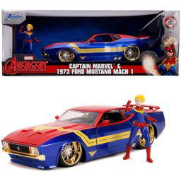 MASINUTA METALICA CAPTAIN MARVEL 1973 FORD MUSTANG MACH 1 SCARA 1 LA 24 SuperHeroes ToysZone