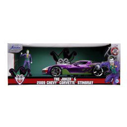 MASINUTE METALICA CHEVY CORVETTE STINGRAY 2009 SI FIGURINA JOKER SCARA 1:24 SuperHeroes ToysZone