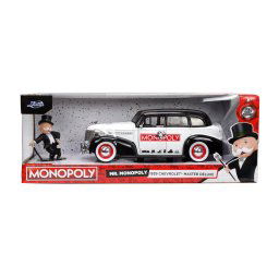JADA SET MASINUTA METALICA CHEVROLET MASTER DELUXE 1939 SCARA 1:24 SI FIGURINA MR MONOPOLY SuperHeroes ToysZone