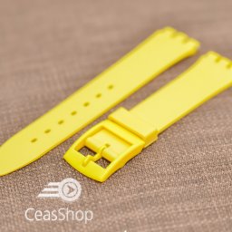 Curea tip Swatch 17 mm galbena