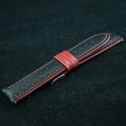 Curea sport doua tonuri neagra cu rosu - antialergica 20mm