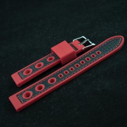 Curea silicon sport GRAND PRIX rosu cu negru 20mm - 38152