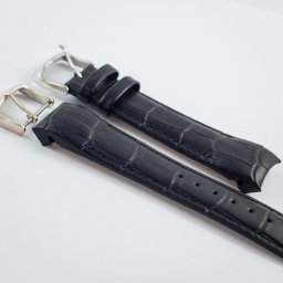 Curea piele capat curbat neagra 20mm - 38233