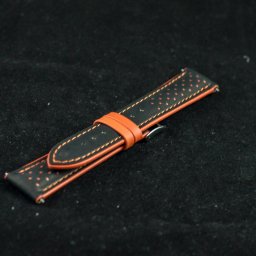 Curea sport doua tonuri neagra cu portocaliu, antialergica 20mm