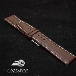 Curea piele buffalo captusita maro inchis 20mm - 34841