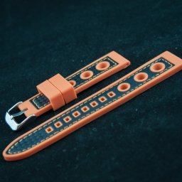 Curea silicon sport GRAND PRIX portocalie cu negru 24mm - 38166