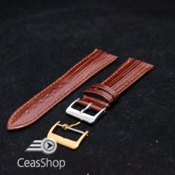 Curea piele soparla tegu captusita maro 18mm - 38454