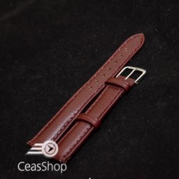 Curea piele buffalo captusita pe jumatate maro burgundy 20 mm - 34871