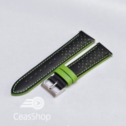 Curea sport doua tonuri neagra cu verde- antialergica 20mm-31667