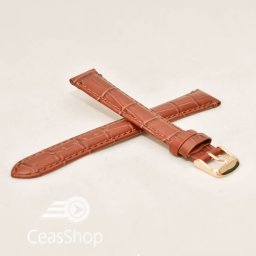 Curea piele vitel maro castaniu si catarama aurie XXL 18mm - 37221