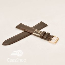 Curea piele vitel maro lucioasa cu catarama aurie XL 20mm - 20443
