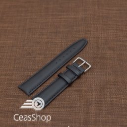 Curea piele vitel neagra, neteda cu catarama argintie 16mm - 34776