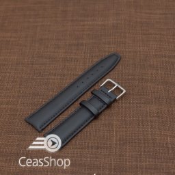 Curea piele vitel neagra, neteda cu catarama argintie 20mm - 34780