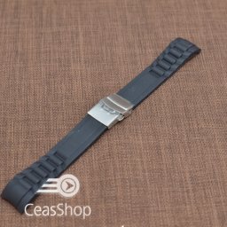 Curea silicon neagra capat curbat 20mm - 47975