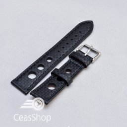 Curea piele GRAND PRIX fibra carbon neagra CN 18mm - 38217