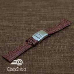 Curea piele deployant maro rechin 22 mm - 12348