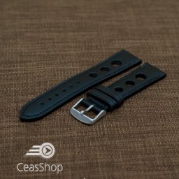 Curea piele GRAND PRIX neagra cusaturi negre 24mm - 36987