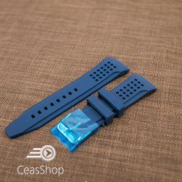 Curea silicon albastră capat curbat 22mm - 42327