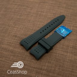 Curea silicon neagra capat curbat 22mm - 42325