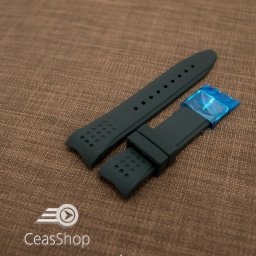 Curea silicon neagra capat curbat 22mm - 42325
