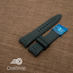 Curea silicon neagra capat curbat 24mm - 42326