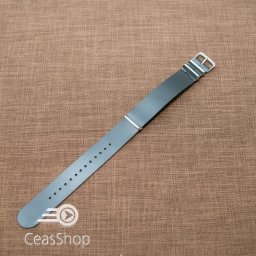 Curea NATO piele neagra 18mm catarame otel- 40063