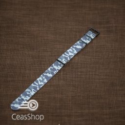 Curea NATO camuflaj verde deschis catarame negre 18mm - 36813