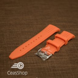 Curea silicon portocalie capat curbat 24mm - 43396