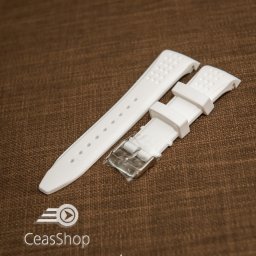 Curea silicon alba capat curbat 22mm - 43391