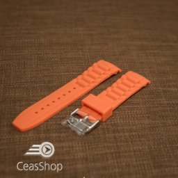 Curea silicon portocalie capat curbat 22mm - 43405