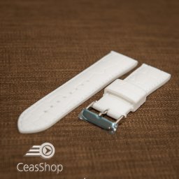 Curea silicon model crocodil albă 18mm - 45919