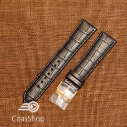 Curea piele vitel neagra model aligator L 21mm - 43618