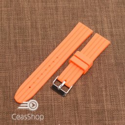 Curea silicon portocalie cu dungi 20mm - 47989