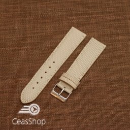 Curea piele de soparla captusita cu finisaj mat bej 20mm - 47953