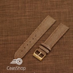 Curea piele de soparla captusita cu finisaj mat maro 20mm - 47938