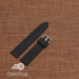 Curea silicon neagra cusaturi negre 24mm - 47783