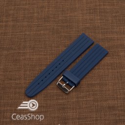 Curea silicon navy cu dungi 22mm - 47986